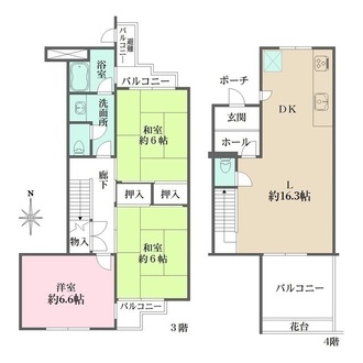 鈴が峰第２住宅２１号棟の間取図