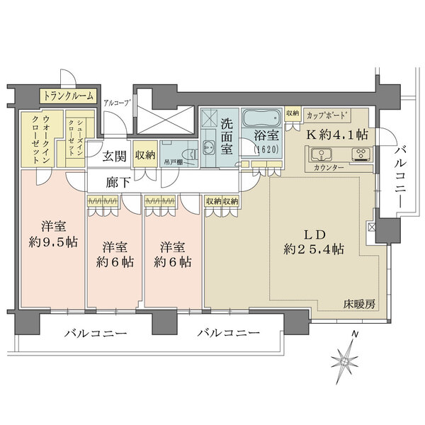 照葉ザ・タワーの間取図
