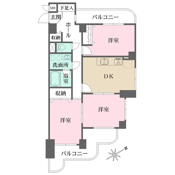 サンシャイン室見の間取図
