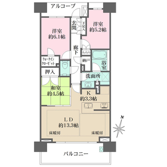 ザ・パークハウス桜坂サンリヤンの間取図