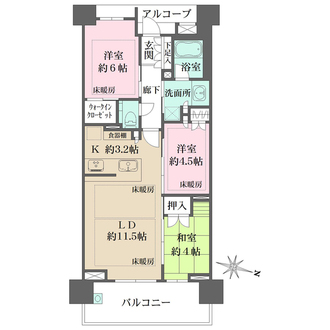 ザ・パークハウス桜坂サンリヤンの間取図