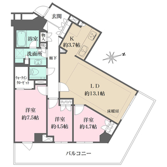ザ・パークハウス福岡タワーズ　EASTの間取図