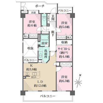 ファーネストパークヒル西高宮の間取図