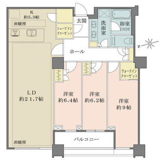 アトラスタワー茗荷谷の間取図