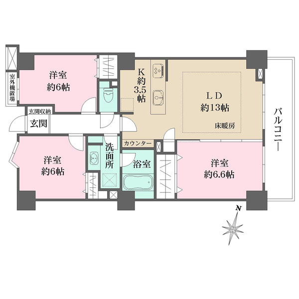 グラン・エステ川崎ツインタワーの間取図
