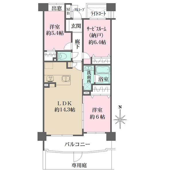 パルミナード武蔵新城の間取図