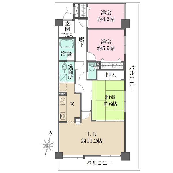コスモ川崎京町の間取図