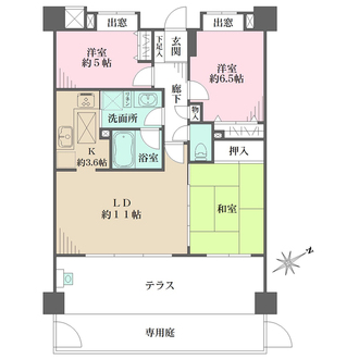 ライオンズマンション武蔵新城緑園の街弐番館の間取図