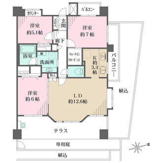 ライオンズマンション武蔵新城緑園の街弐番館の間取図