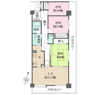 コスモ川崎京町の間取図