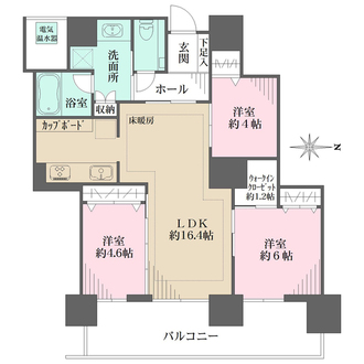 パークシティ武蔵小杉ステーションフォレストタワーの間取図