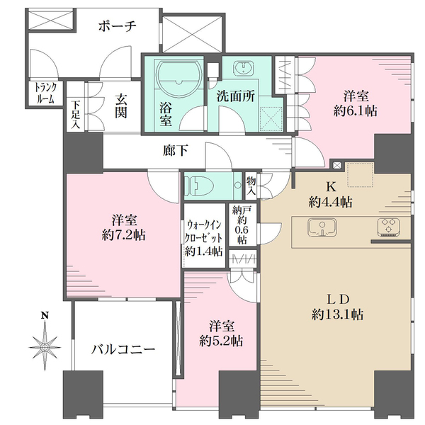 ワールドシティタワーズキャピタルタワーの間取図