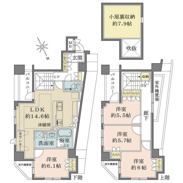 エクセルダイア大森Vの間取図