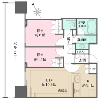 ブランズタワー芝浦の間取図