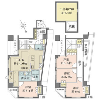エクセルダイア大森Vの間取図