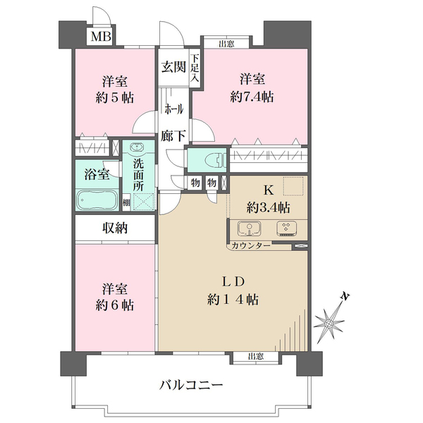 サンハウス尾張横須賀の間取図