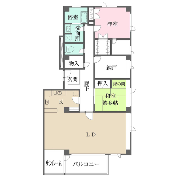月見ヶ丘マンションの間取図