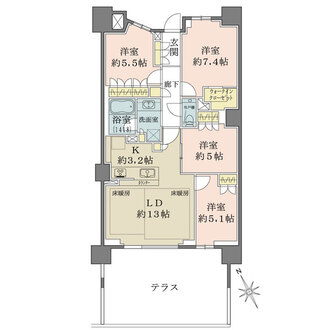 ザ・パークハウス昭和吹上の間取図