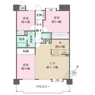 サンハウス尾張横須賀の間取図