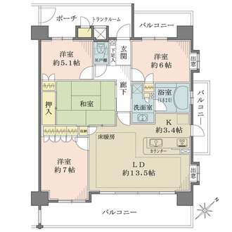 藤和シティホームズ浅間町の間取図