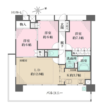 藤和シティホームズ戸崎元町の間取図
