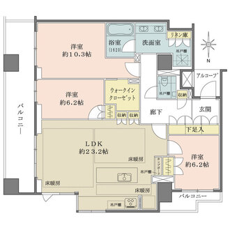 グランドメゾン大須ザ・タワーの間取図