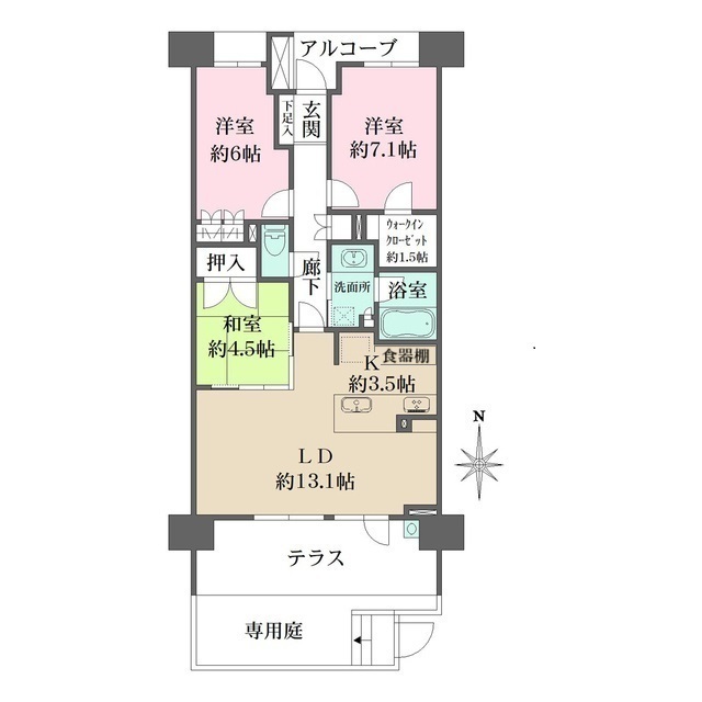 ＢＥＬＩＳＴＡ茶屋ヶ坂の間取図