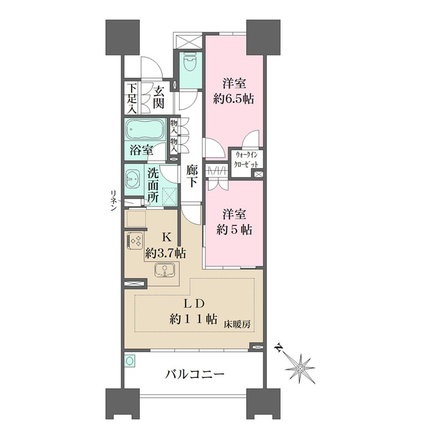 ザ・パークハウス名古屋Ｂ棟の間取図
