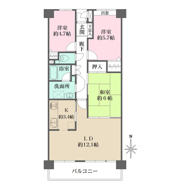 ファミール日進壱番館の間取図