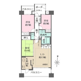 リーデンススクエア茶屋ヶ坂の間取図