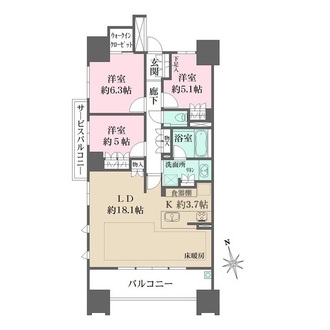 ザ・パークハウス名古屋Ｃ棟の間取図