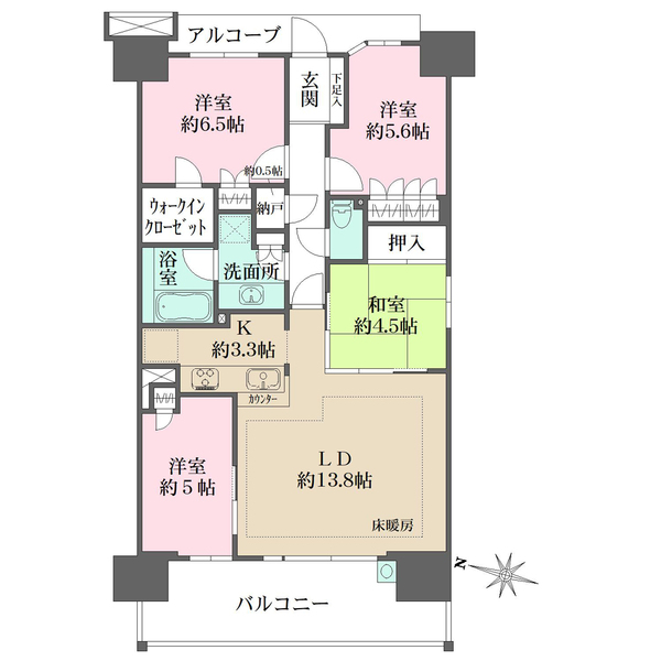 グランシンフォニアWEST棟の間取図