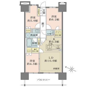 ザ・パークハウスオイコス赤羽志茂　サードスクエアの間取図