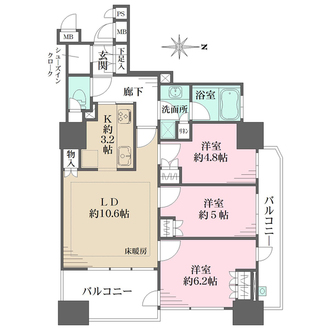 シティデュオタワー川口の間取図