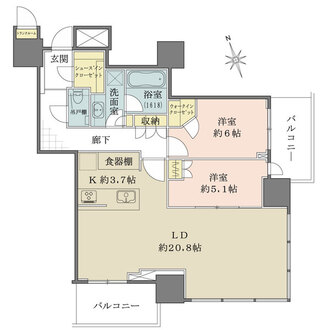 津田沼ザ・タワーの間取図