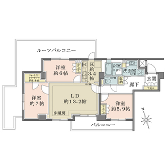ザ・パークハウス新検見川南の間取図