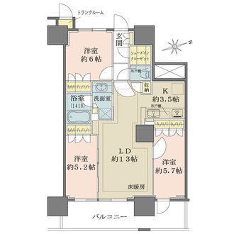 津田沼ザ・タワーの間取図