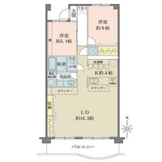 稲毛パークハウスB棟の間取図