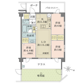 エクセレントシティ津田沼奏の杜パークフロントの間取図