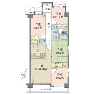 ダイアパレスグランデージ立石の間取図
