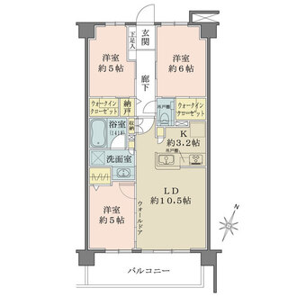 エクセレントシティ津田沼奏の杜パークフロントの間取図