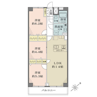 検見川パークハウスA棟の間取図