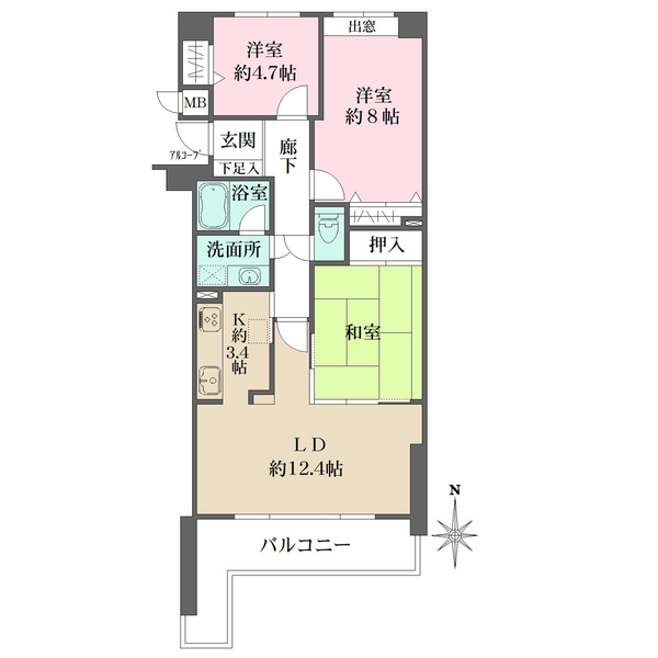 藤和東豊中ホームズの間取図