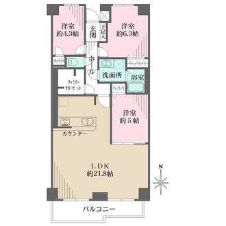 千里南パークマンション　A棟の間取図