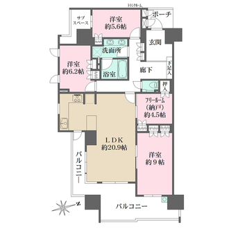 グランドメゾン千里中央東丘の間取図