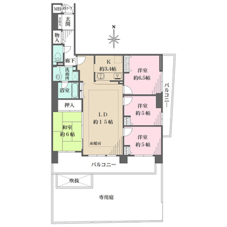 コスモ豊中グランヒルの間取図