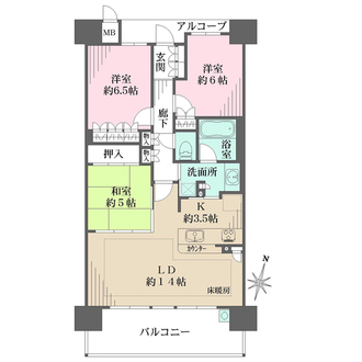 BELISTA吹田山手町の間取図