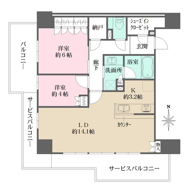 シエリアタワー大阪福島の間取図