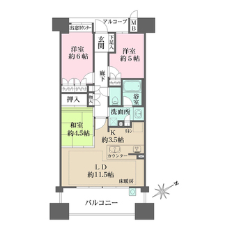 堺東ヴューモの間取図