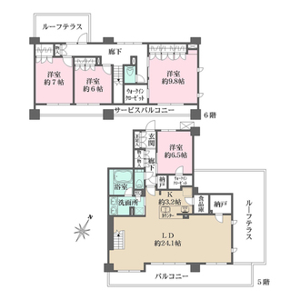 レーベン豊中永楽荘ヒルズの間取図